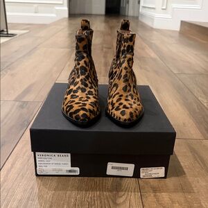 Veronica Beard Animal Print Tanner Booties